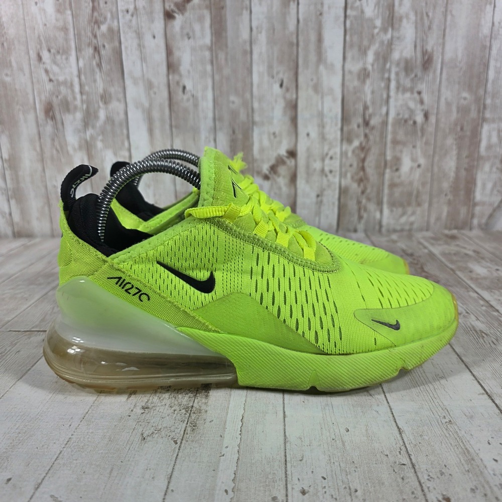 Nike Air Max 270 Womens Volt Black Neon Green AH8050-300 Running Shoes Size 7
